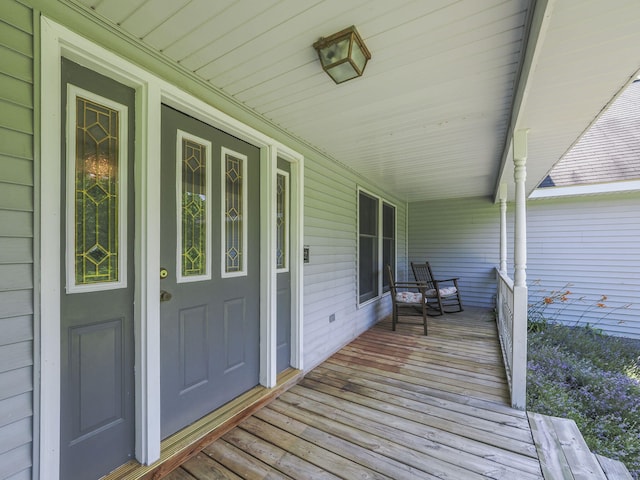 626 Skocelas Rd N, Manistee, MI 49660 - view of wooden porch