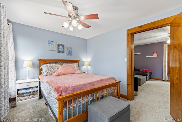 128 N Mary St, Marine City, MI 48039 - carpeted bedroom with baseboards and a ceiling fan