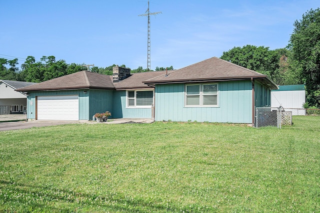 53266 US-131, Three Rivers, MI 49093 - single story home featuring an attached garage, driveway, and a chimney