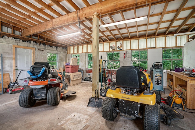53266 US-131, Three Rivers, MI 49093 - garage featuring concrete block wall
