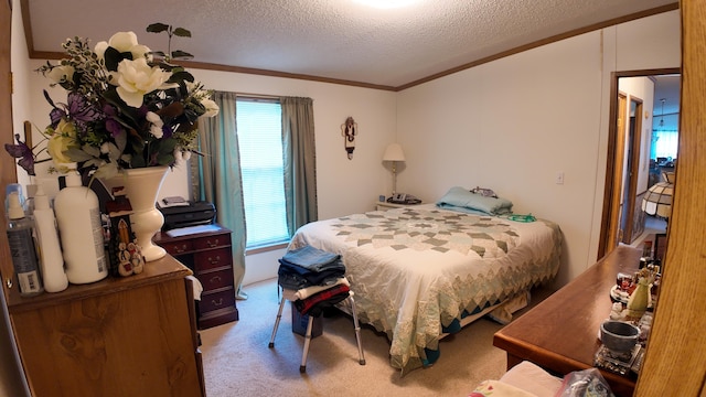 1410 Country View Ct NW, Sparta, MI 49345 - bedroom with crown molding, a textured ceiling, and carpet flooring