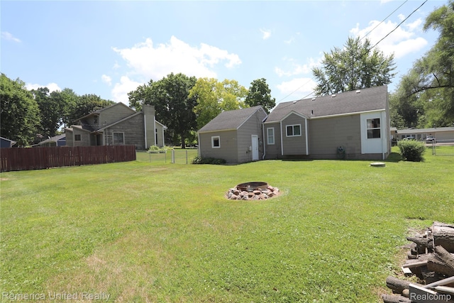 4685 Downing Dr, Pinckney, MI 48169 - view of yard featuring a fire pit