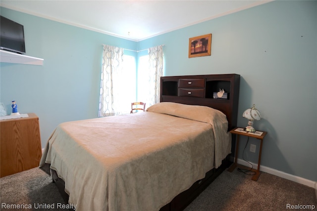 4685 Downing Dr, Pinckney, MI 48169 - carpeted bedroom with baseboards and crown molding