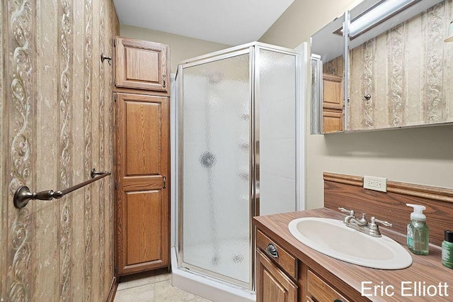 4305 76th St SW, Byron Center, MI 49315 - bathroom featuring a shower stall and vanity