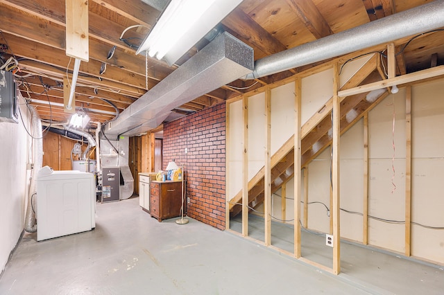18165 Shamrock Blvd, Big Rapids, MI 49307 - unfinished basement with washer / clothes dryer and heating unit
