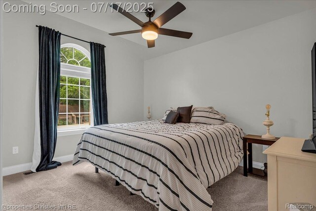 1305 Wyandotte Ave, Royal Oak, MI 48067 - carpeted bedroom featuring baseboards and ceiling fan