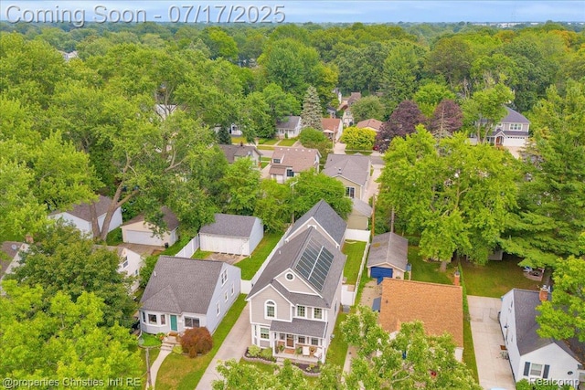 1305 Wyandotte Ave, Royal Oak, MI 48067 - aerial perspective of suburban area featuring a heavily wooded area