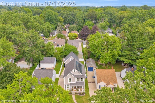 1305 Wyandotte Ave, Royal Oak, MI 48067 - aerial perspective of suburban area with a heavily wooded area