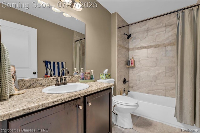 1305 Wyandotte Ave, Royal Oak, MI 48067 - full bathroom featuring vanity, shower / tub combo with curtain, and tile patterned floors