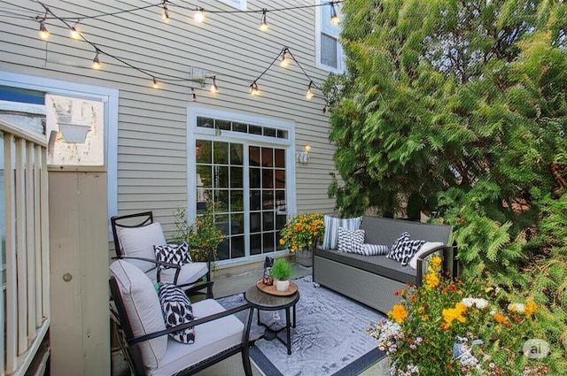 3216 E Morgan Creek Ct, Indiana, IN 46385 - deck featuring outdoor lounge area and a patio area