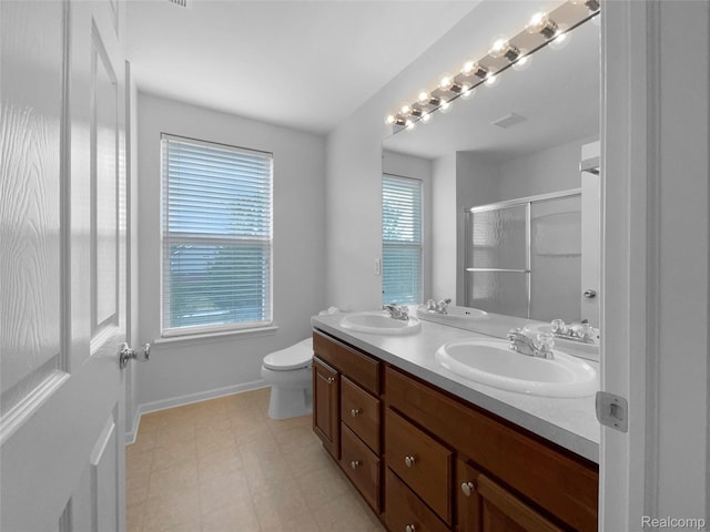 1960 Frances Way, Ypsilanti, MI 48198 - bathroom with double vanity and a shower with shower door