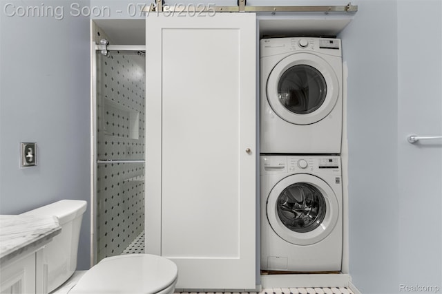 830 S Brady Rd, Dearborn, MI 48124 - laundry room with stacked washer / dryer