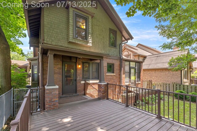 830 S Brady Rd, Dearborn, MI 48124 - wooden deck featuring a fenced backyard