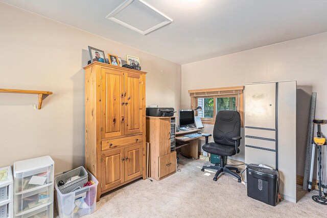 449 4th St, Manistee, MI 49660 - office area featuring attic access and light carpet