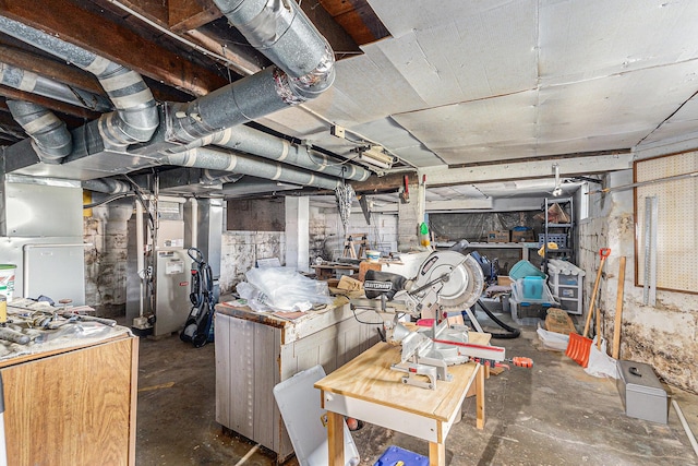 449 4th St, Manistee, MI 49660 - unfinished basement with heating unit