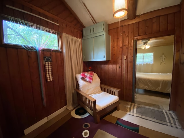 2031 E Oak St, Newaygo, MI 49337 - mudroom with healthy amount of natural light, wood walls, and vaulted ceiling