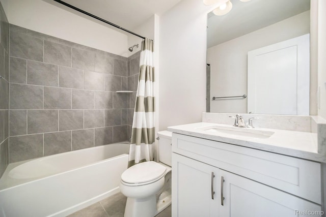 2965 Aughton Rd, Ann Arbor, MI 48105 - full bath featuring vanity, shower / bath combo with shower curtain, and tile patterned flooring