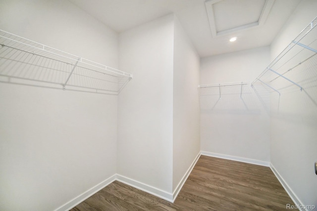 2965 Aughton Rd, Ann Arbor, MI 48105 - walk in closet with attic access and dark wood finished floors