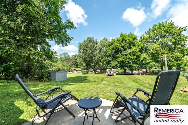 9420 Van Antwerp Rd, Brighton, MI 48116 - view of green lawn featuring a shed and view of wooded area