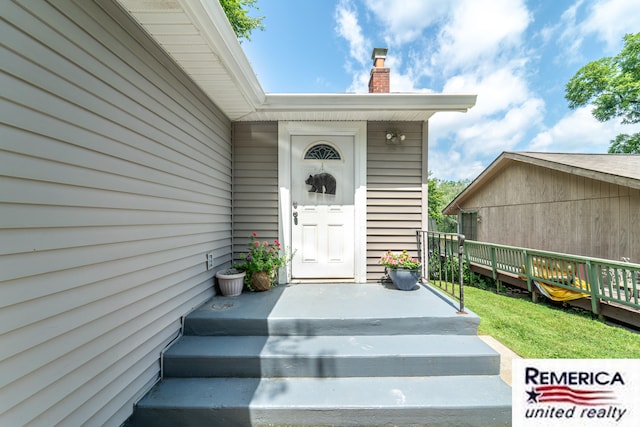 9420 Van Antwerp Rd, Brighton, MI 48116 - entrance to property featuring a chimney