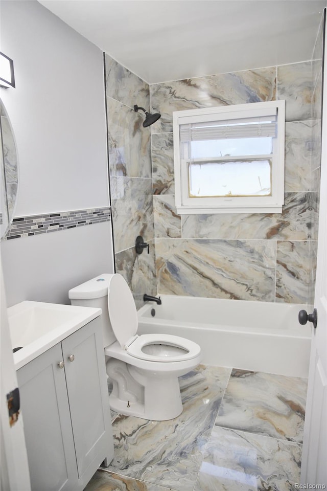 18951 Edinborough, Detroit, MI 48219 - full bathroom featuring vanity, bathing tub / shower combination, and tile walls