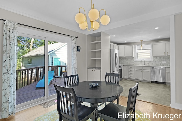 1215 Emerald Ave NE, Grand Rapids, MI 49505 - dining space featuring light wood-type flooring and recessed lighting