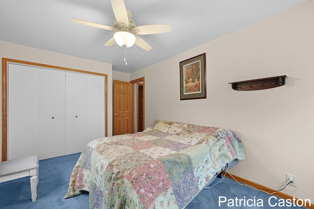 4707 Cannonsburg Rd NE, Belmont, MI 49306 - carpeted bedroom with a closet and ceiling fan
