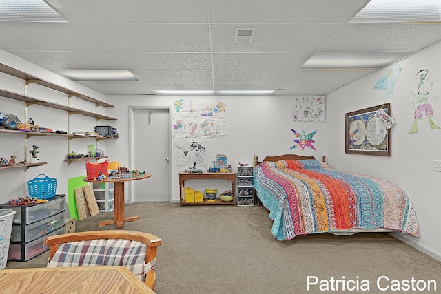 4707 Cannonsburg Rd NE, Belmont, MI 49306 - carpeted bedroom with a paneled ceiling