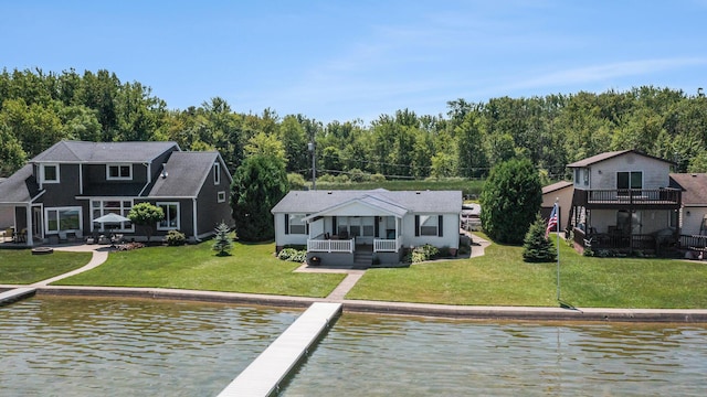 432 Spaulding Dr, Coldwater, MI 49036 - back of property featuring a water view, a yard, and a forest view