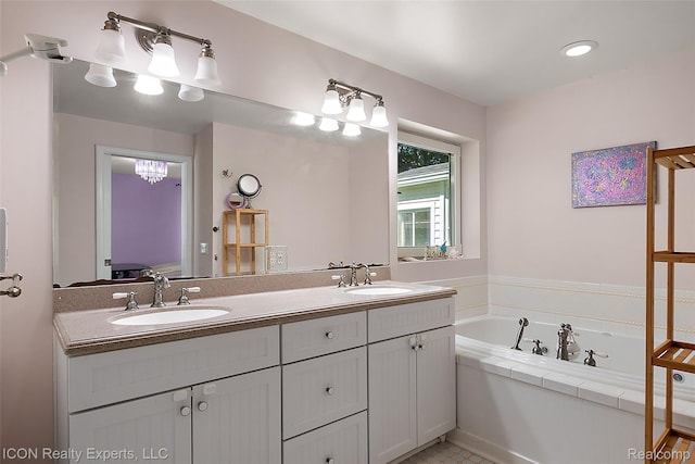 6727 Napier Rd, Plymouth, MI 48170 - full bath featuring double vanity and a bath