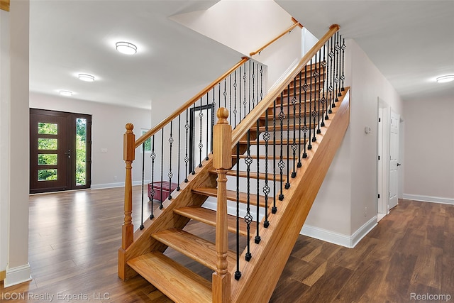 6727 Napier Rd, Plymouth, MI 48170 - stairway featuring wood finished floors