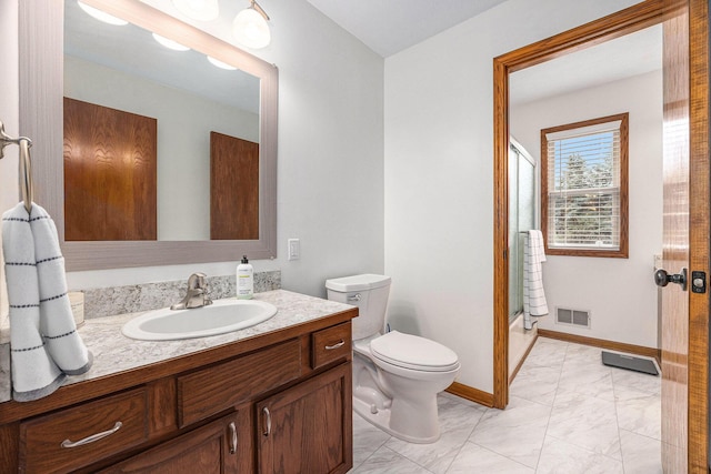 1527 Wiersma Dr, Zeeland, MI 49464 - full bathroom with vanity, marble look tiles, and bath / shower combo with glass door