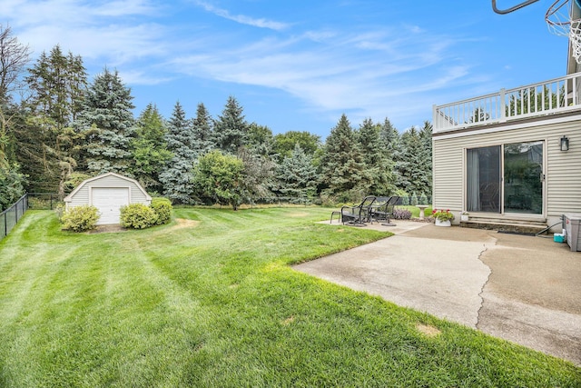 1527 Wiersma Dr, Zeeland, MI 49464 - view of yard featuring a storage unit and a patio area