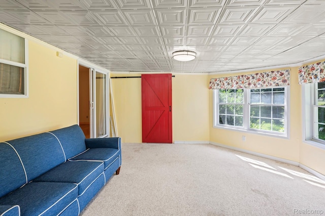 609 N Wickshire Ln, Durand, MI 48429 - living area featuring carpet floors and an ornate ceiling