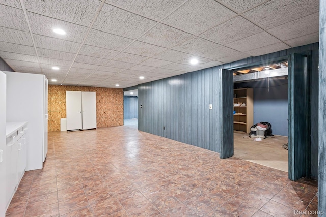 609 N Wickshire Ln, Durand, MI 48429 - finished basement featuring recessed lighting and a paneled ceiling