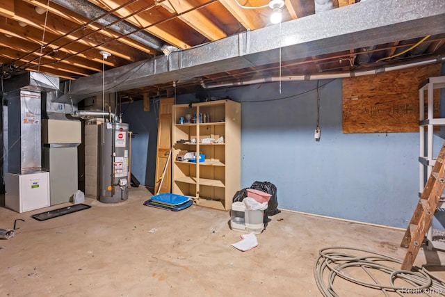 609 N Wickshire Ln, Durand, MI 48429 - unfinished basement with gas water heater and heating unit