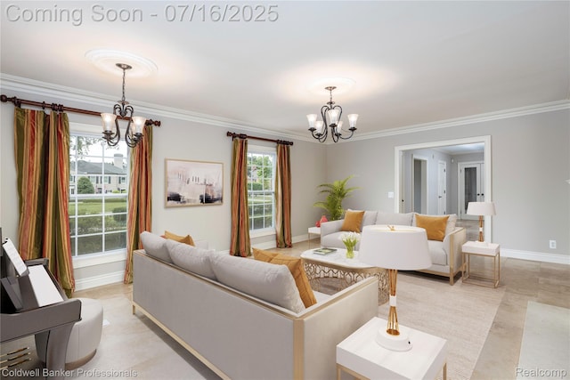 56 Oxford Rd, Grosse Pointe Shores, MI 48236 - living area with a chandelier and crown molding