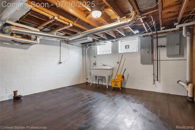 56 Oxford Rd, Grosse Pointe Shores, MI 48236 - basement featuring electric panel and dark wood-type flooring