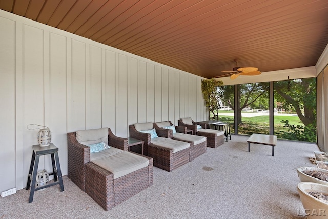 579 Budlong St, Adrian, MI 49221 - view of patio featuring ceiling fan and outdoor lounge area