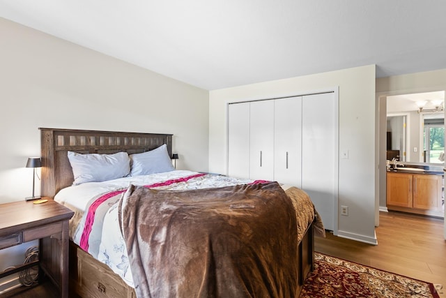 579 Budlong St, Adrian, MI 49221 - bedroom with light wood-type flooring and a closet