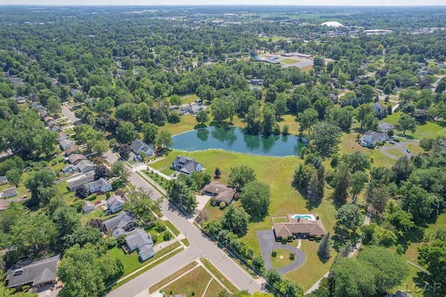 579 Budlong St, Adrian, MI 49221 - aerial perspective of suburban area with a large body of water