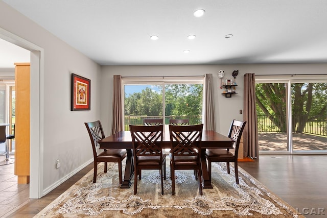 579 Budlong St, Adrian, MI 49221 - dining space with healthy amount of natural light, recessed lighting, and wood finished floors