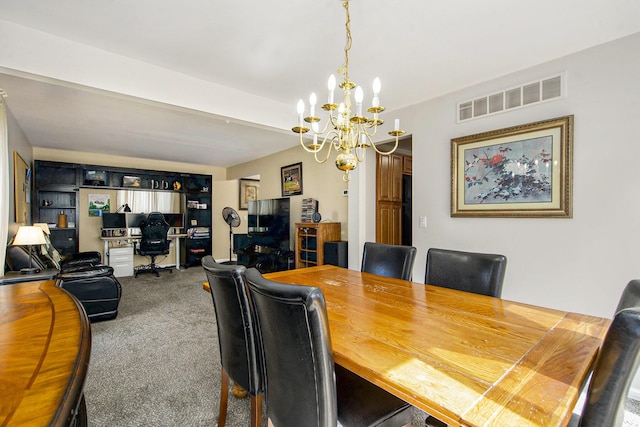 7269 Wellington Ln, Ypsilanti, MI 48197 - carpeted dining area with a chandelier and an office area