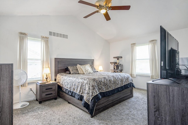 7269 Wellington Ln, Ypsilanti, MI 48197 - carpeted bedroom featuring lofted ceiling and a ceiling fan