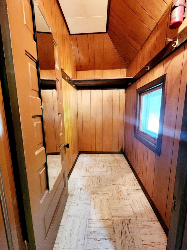 214 S Gorham St, Jackson, MI 49203 - detailed view of wooden walls and wooden ceiling