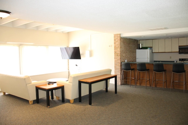 1265 S Maple Rd Unit 207, Ann Arbor, MI 48103 - carpeted living room with a textured ceiling