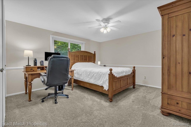 3742 Hearthstone Dr, Commerce Twp, MI 48382 - bedroom featuring light colored carpet, ceiling fan, and an office area
