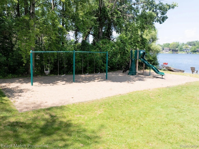 3742 Hearthstone Dr, Commerce Twp, MI 48382 - community playground with a yard and a water view
