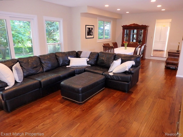 3742 Hearthstone Dr, Commerce Twp, MI 48382 - living area featuring recessed lighting and wood finished floors