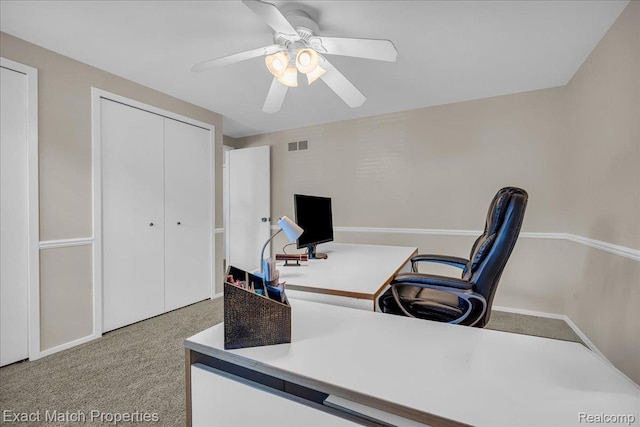 3742 Hearthstone Dr, Commerce Twp, MI 48382 - carpeted home office with a ceiling fan and baseboards